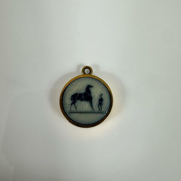 Hermes Corozo Pendant Charm Only Vintage Gold Tone